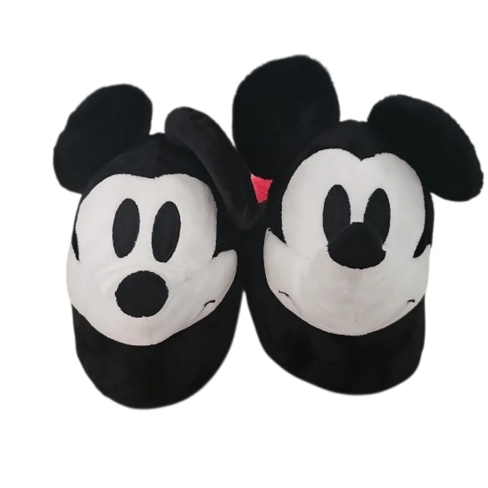 Disney Mickey Mouse Plush Slippers Youth Medium Cozy Character Slippers NWOT